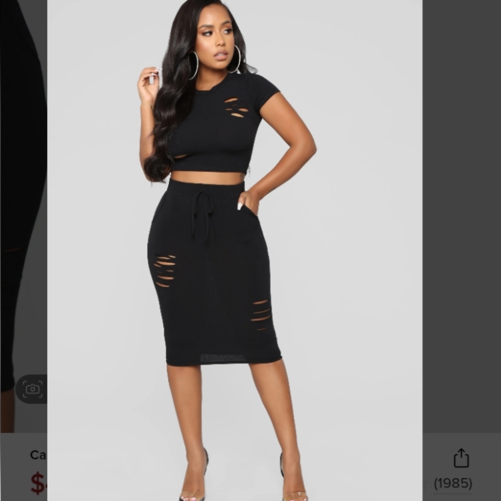 Fashion Nova Lover Pencil Skirt with Pockets and Slits